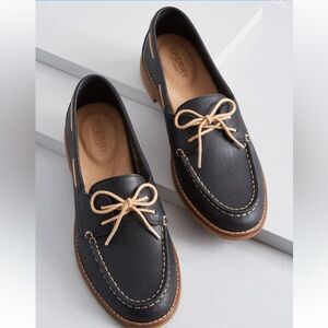 NWT Sperry Top Sider Black Leather Loafers